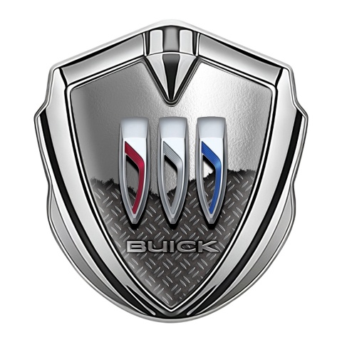 Buick Trunk Metal Emblem Badge Silver Half Torn Tricolor Edition