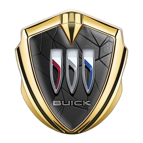 Buick Trunk Metal Emblem Gold Dark Mosaic Tricolor Logo Design