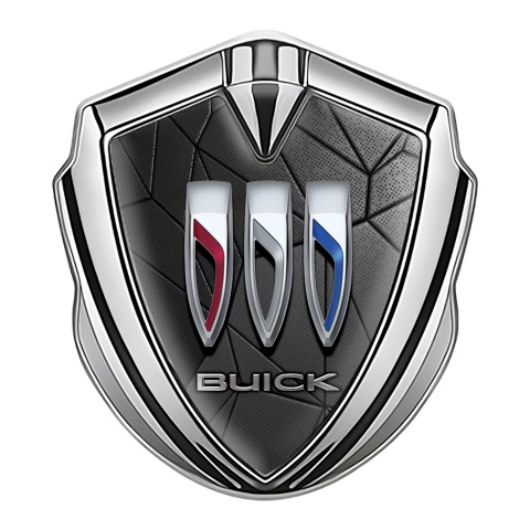 Buick Trunk Metal Emblem Silver Dark Mosaic Tricolor Logo Design