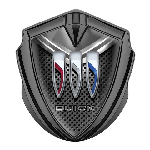 Buick Fender Emblem Badge Graphite Dark Grille Cap Tricolor Logo