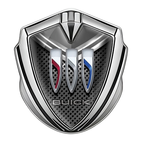 Buick Fender Emblem Badge Silver Dark Grille Cap Tricolor Logo