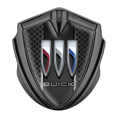 Buick Trunk Emblem Badge Graphite Dark Grid Glow Tricolor Logo