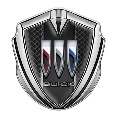 Buick Trunk Emblem Badge Silver Dark Grid Glow Tricolor Logo