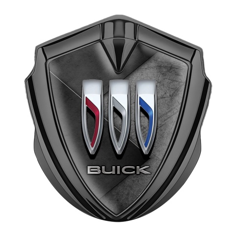 Buick Car Metal Emblem Graphite Greyscale Slabs Tricolor Logo Design