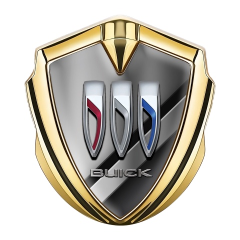 Buick Tuning Emblem Self Adhesive Gold Slides Tricolor Logo