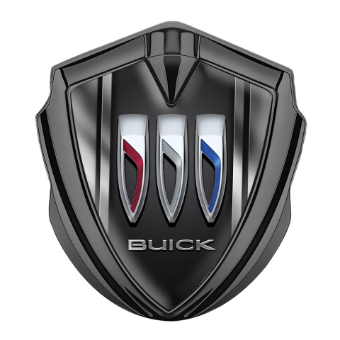 Buick Fender Metal Emblem Badge Graphite Dark Base Sport Lines