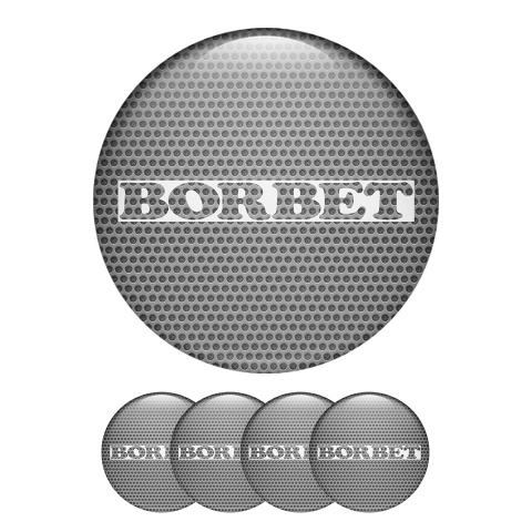 Borbet Silicone Stickers Center Hub Gray Carbon Style Badges 