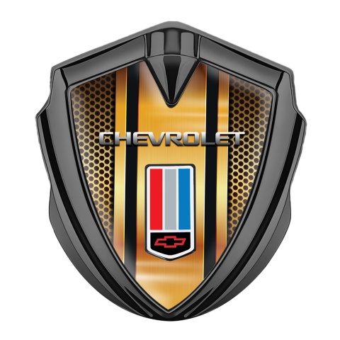 Chevrolet Tuning Emblem Self Adhesive Graphite Orange Grid Tricolor Edition