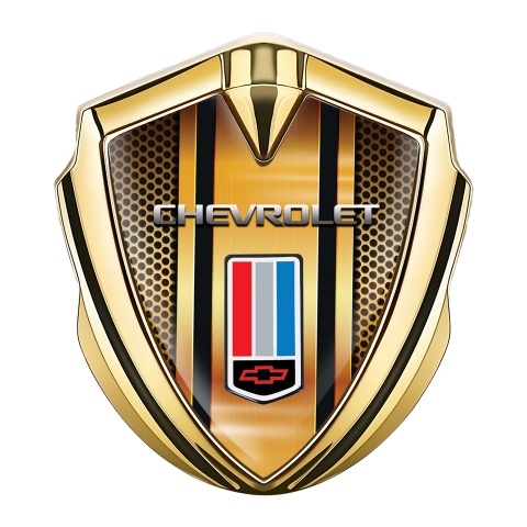 Chevrolet Tuning Emblem Self Adhesive Gold Orange Grid Tricolor Edition