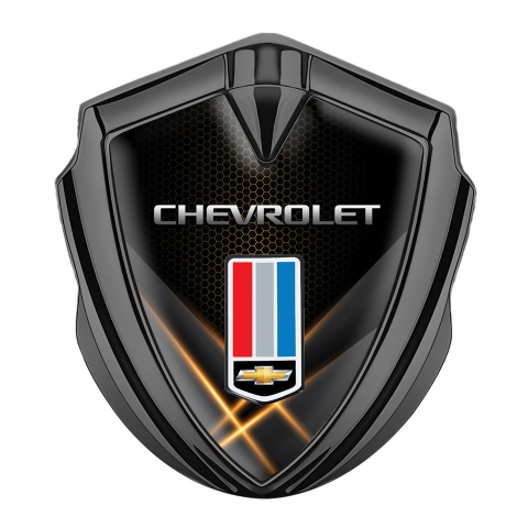 Chevrolet 3D Car Metal Emblem Graphite Glow Effect Tricolor Logo Design