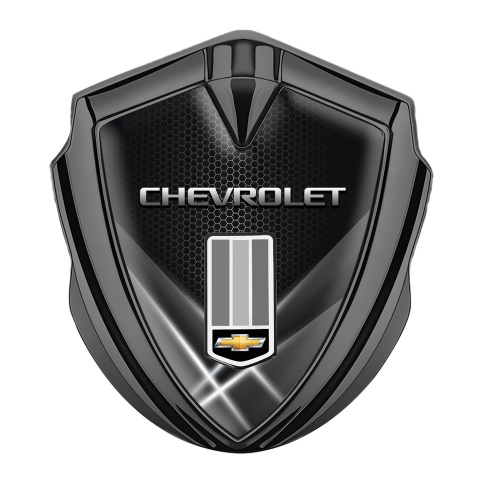 Chevrolet Fender Metal Emblem Badge Graphite Glow Effect Dark Hex Edition