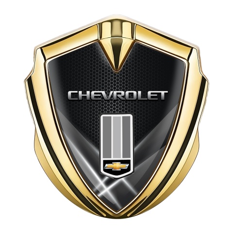 Chevrolet Fender Metal Emblem Badge Gold Glow Effect Dark Hex Edition