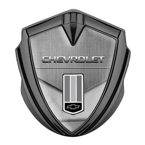 Chevrolet Tuning Emblem Self Adhesive Graphite Brushed Metal Monochrome Logo