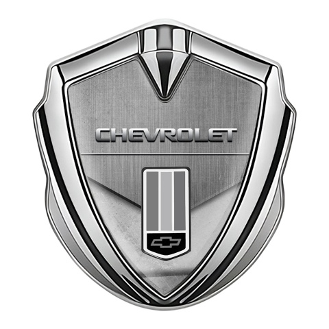 Chevrolet Tuning Emblem Self Adhesive Silver Brushed Metal Monochrome Logo
