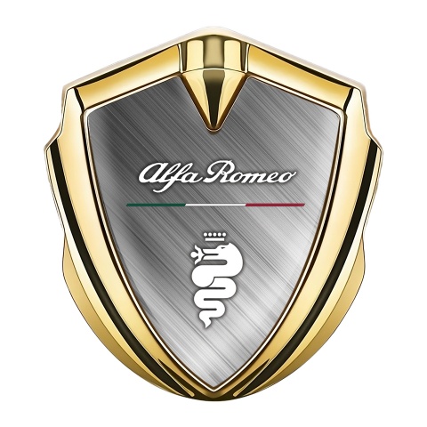 Alfa Romeo Emblem Auto Zeichen Goldtonfarbe Poliertes Metall design