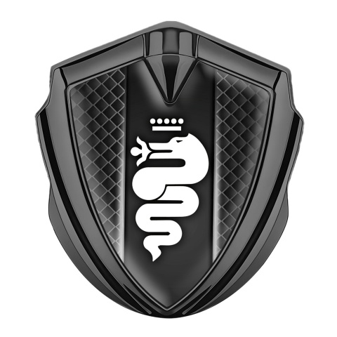 Alfa Romeo Abzeichen selbstklebend Graphit Tonfarbe Schwarz Netz Weiss Logo Design