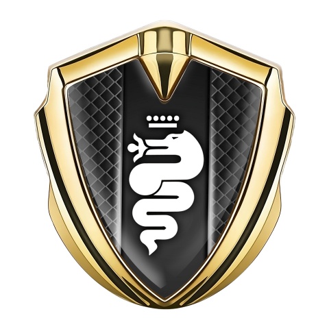 Alfa Romeo Abzeichen selbstklebend Goldtonfarbe Schwarz Netz Weiss Logo Design
