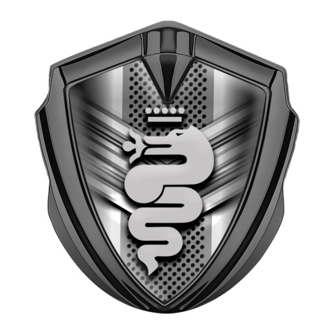 Alfa Romeo Emblem Auto Zeichen Graphit Tonfarbe Metall Maske Effekt