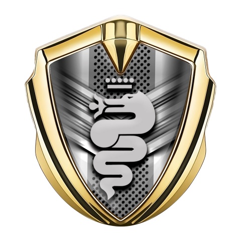 Alfa Romeo Emblem Auto Zeichen Goldtonfarbe Metall Maske Effekt