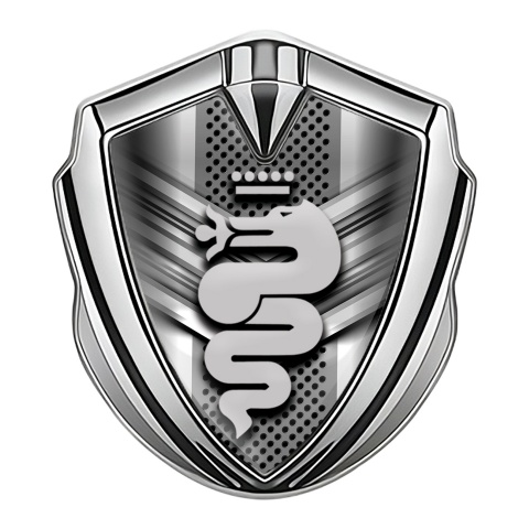 Alfa Romeo Emblem Auto Zeichen Silbertonfarbe Metall Maske Effekt