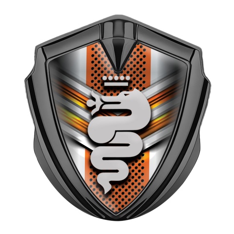Alfa Romeo Emblem Aufkleber Autozubehor Graphit Tonfarbe Orange Grau Maske Effekt