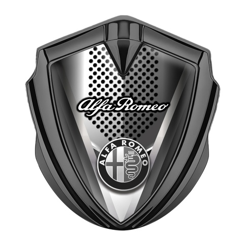 Alfa Romeo Emblem Abzeichen  Graphit Tonfarbe Schaber Effekt mit Klassisch Logo