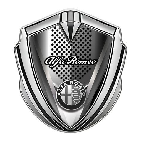 Alfa Romeo Emblem Abzeichen Silbertonfarbe Schaber Effekt mit Klassisch Logo