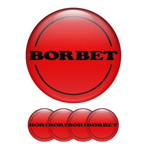 Borbet Wheel Center Caps Emblem Red Storm 