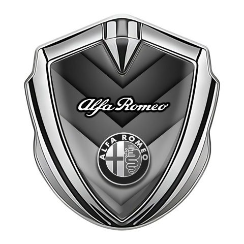 Alfa Romeo Emblem Auto Zeichen Silbertonfarbe Grau V Form Auflage