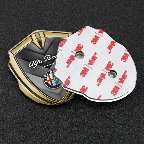 Alfa Romeo Emblem Aufkleber Autozubehor Goldtonfarbe V Form Details mit Buntes Logo