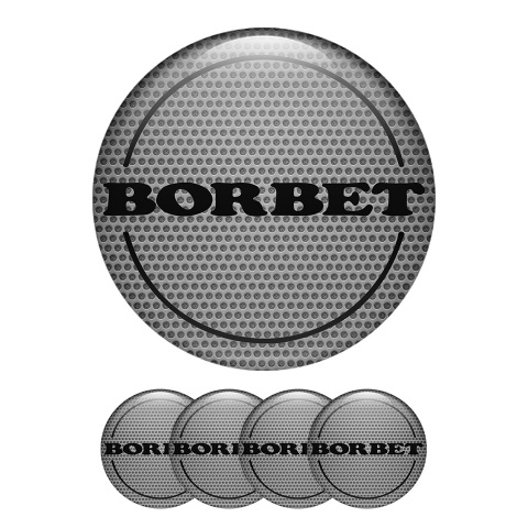 Borbet Wheel Center Cap Domed Stickers Highway In Gray Crabon