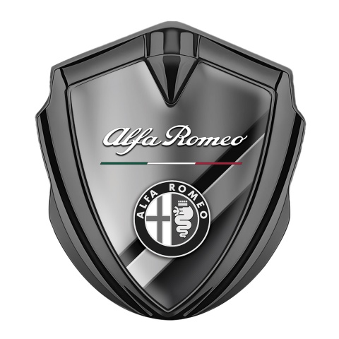 Alfa Romeo Seitenflugel Emblem Aufkleber Graphit Tonfarbe Diagonale Details Stil