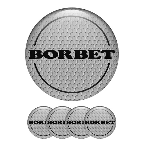 Borbet Sticker Wheel Center Hub Cap Stylish Gray With Black Logo