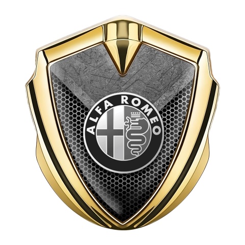 Alfa Romeo Bodyside Badge Self Adhesive Gold Monochrome Logo Design
