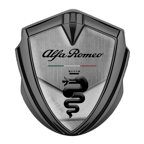 Alfa Romeo 3D Car Metal Emblem Graphite Block Black Dragon Logo Edition