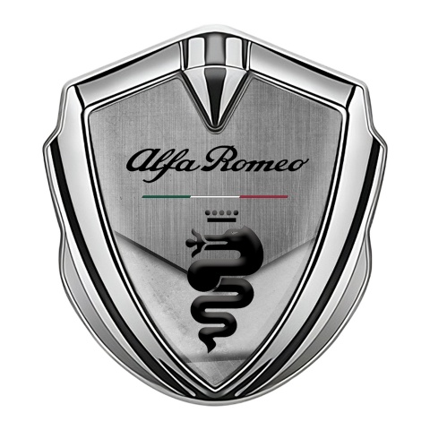 Alfa Romeo 3D Car Metal Emblem Silver Block Black Dragon Logo Edition