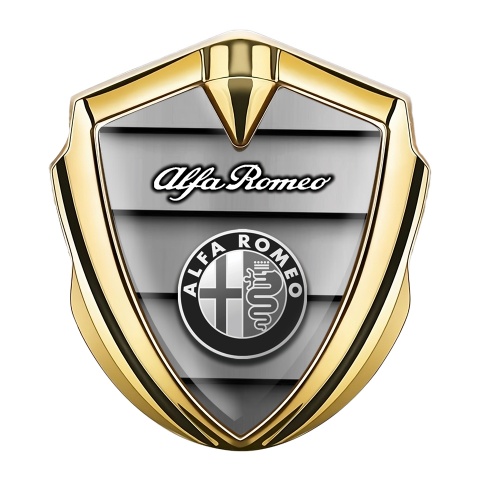 Alfa Romeo Abzeichen selbstklebend Goldtonfarbe Auto Gitter Auflage
