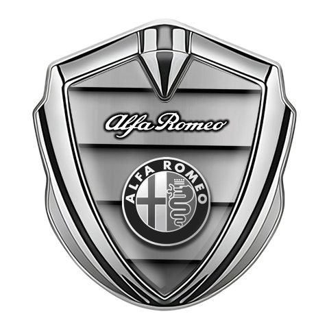 Alfa Romeo Abzeichen selbstklebend Silbertonfarbe Auto Gitter Auflage