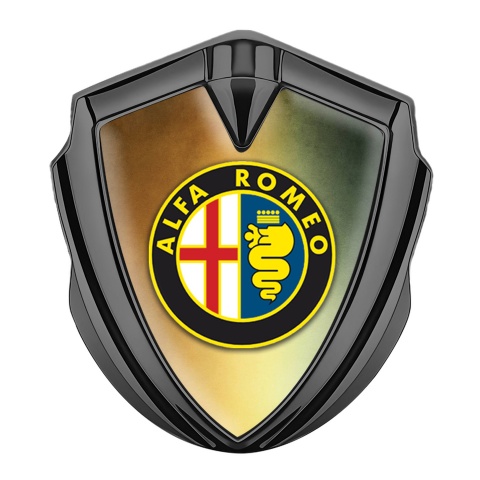 Alfa Romeo 3D Car Metal Emblem Graphite Color Palette Effect Classic Logo
