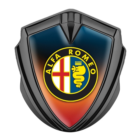 Alfa Romeo Bodyside Emblem Badge Graphite Color Gradient Classic Logo