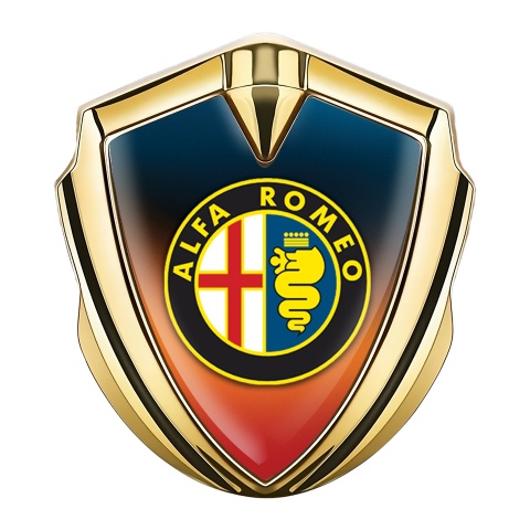 Alfa Romeo Bodyside Emblem Badge Gold Color Gradient Classic Logo