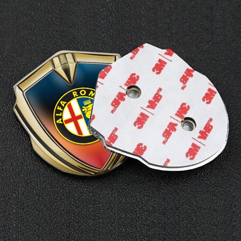 Alfa Romeo Bodyside Emblem Badge Gold Color Gradient Classic Logo