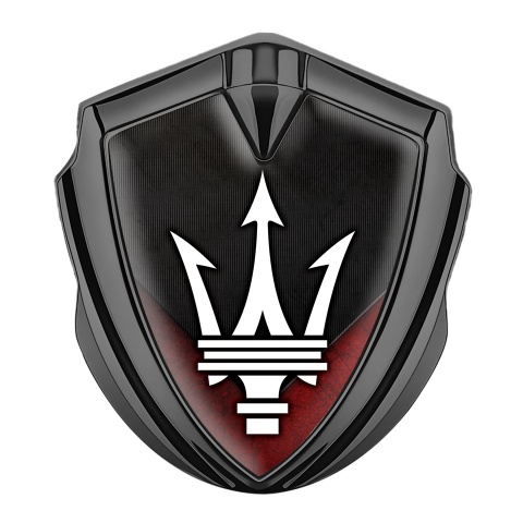 Maserati Emblem Aufkleber Autozubehor Graphit Tonfarbe mit Rote V Elemente basis