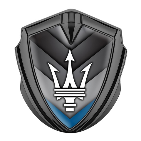 Maserati Emblem Aufkleber Autozubehor Graphit Tonfarbe mit Grau Blau V Form Elemente
