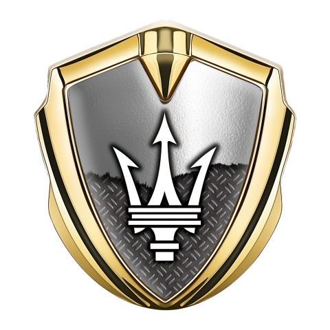 Maserati Emblem Aufkleber Autozubehor Goldtonfarbe mit Defektes Panel Design Basis