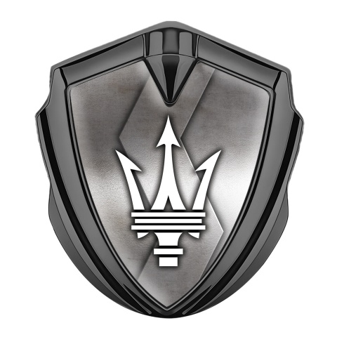 Maserati Seitenflugel Emblem Aufkleber Graphit Tonfarbe mit S Form Metall Design