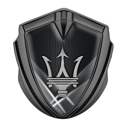 Maserati Emblem Aufkleber Autozubehor Graphit Tonfarbe mit Weiss Lichter Effekt