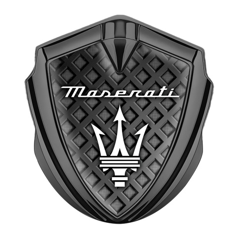 Maserati Self Adhesive Bodyside Emblem Graphite Grey Grille Trident Logo