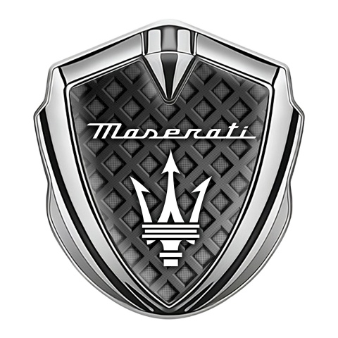 Maserati Self Adhesive Bodyside Emblem Silver Grey Grille Trident Logo