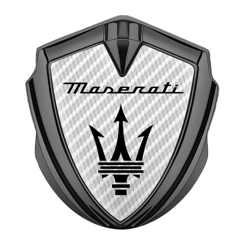 Maserati Trunk Metal Emblem Badge Graphite White Carbon Black Trident Logo